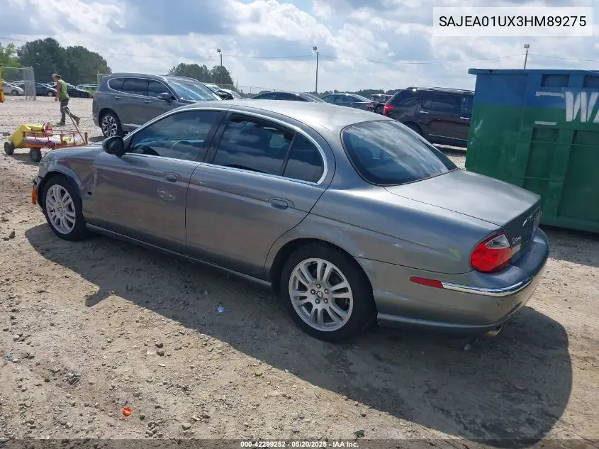 2003 Jaguar S-Type 4.2L V8 VIN: SAJEA01UX3HM89275 Lot: 42299252