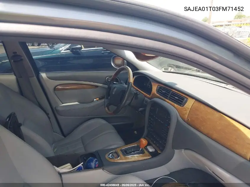 2003 Jaguar S-Type 3.0L V6 VIN: SAJEA01T03FM71452 Lot: 42456849