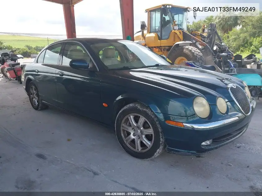 2003 Jaguar S-Type 3.0L V6 VIN: SAJEA01T33FM49249 Lot: 42638885