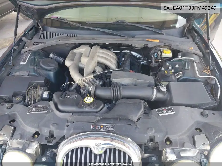 2003 Jaguar S-Type 3.0L V6 VIN: SAJEA01T33FM49249 Lot: 42638885