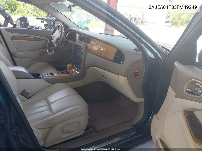 2003 Jaguar S-Type 3.0L V6 VIN: SAJEA01T33FM49249 Lot: 42638885