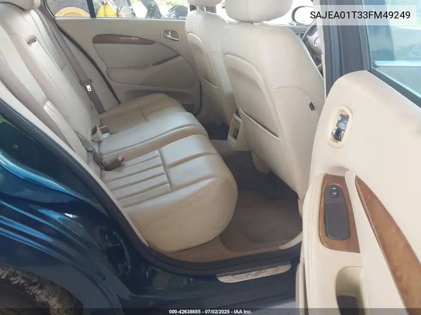 2003 Jaguar S-Type 3.0L V6 VIN: SAJEA01T33FM49249 Lot: 42638885
