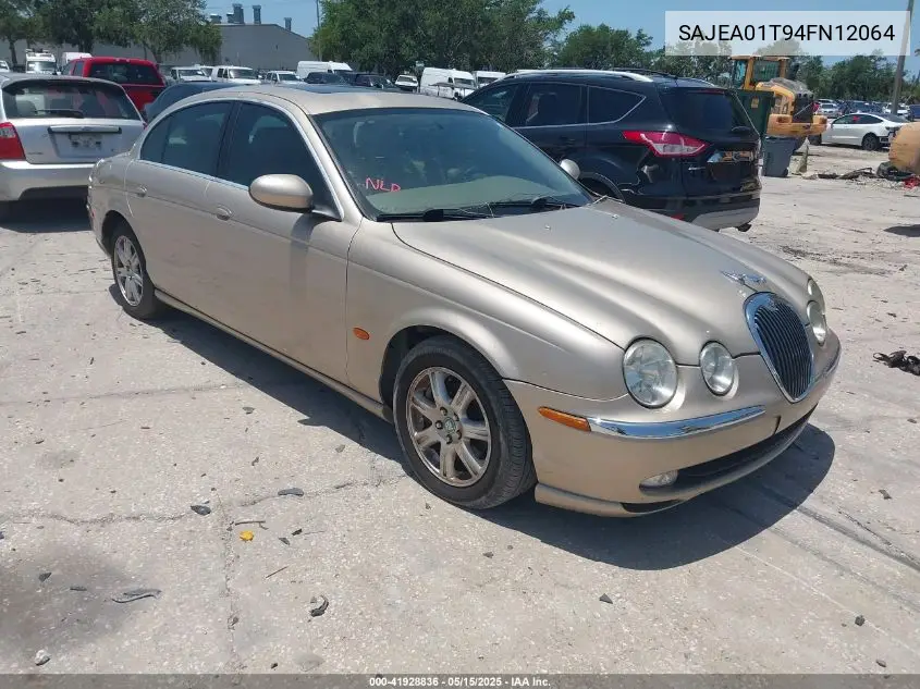 2004 Jaguar S-Type 3.0L V6 VIN: SAJEA01T94FN12064 Lot: 41928836