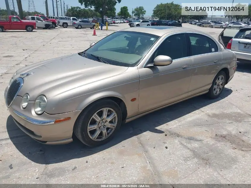 2004 Jaguar S-Type 3.0L V6 VIN: SAJEA01T94FN12064 Lot: 41928836