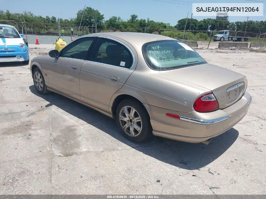 2004 Jaguar S-Type 3.0L V6 VIN: SAJEA01T94FN12064 Lot: 41928836