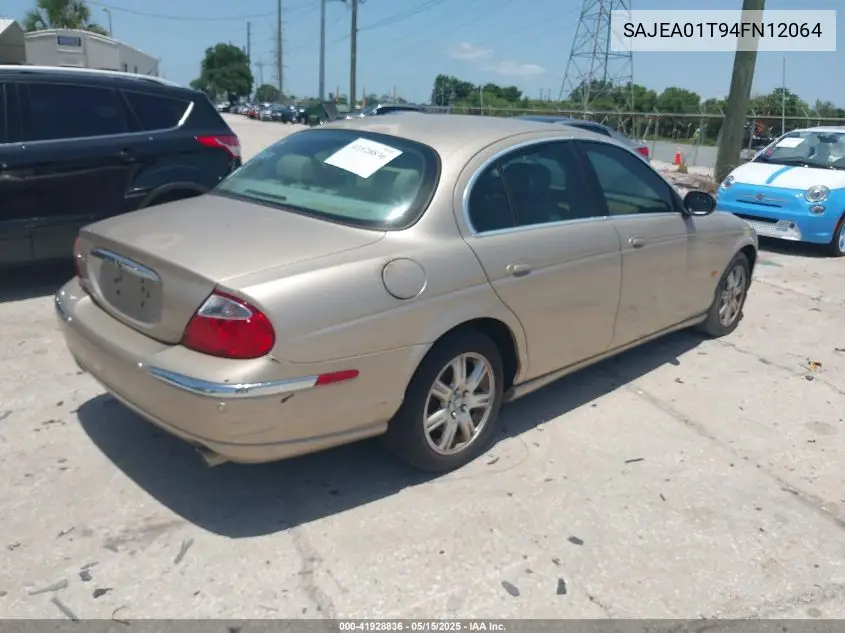 2004 Jaguar S-Type 3.0L V6 VIN: SAJEA01T94FN12064 Lot: 41928836