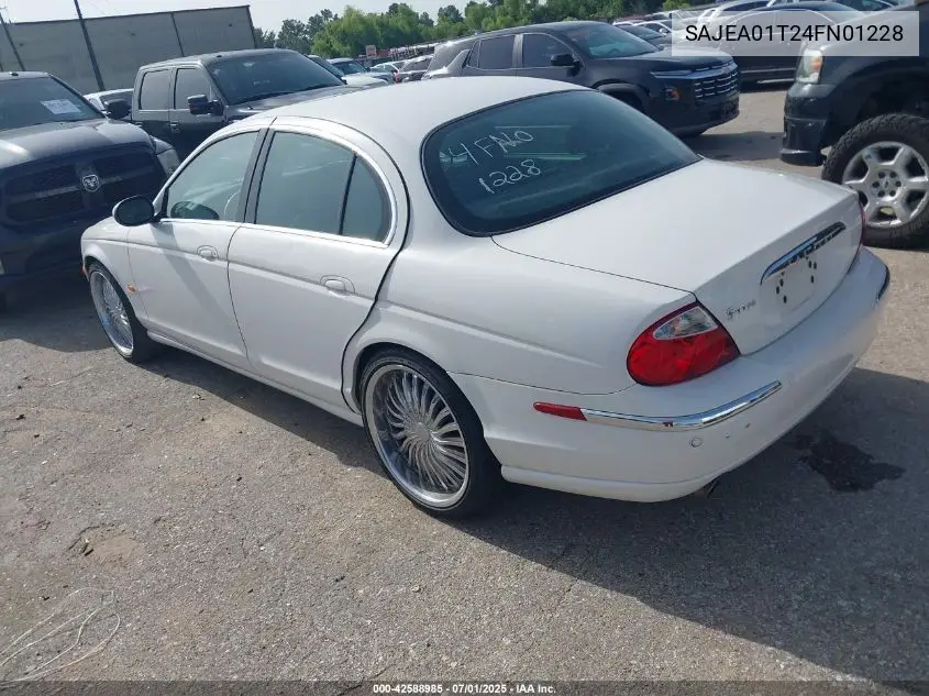 2004 Jaguar S-Type 3.0L V6 VIN: SAJEA01T24FN01228 Lot: 42588985