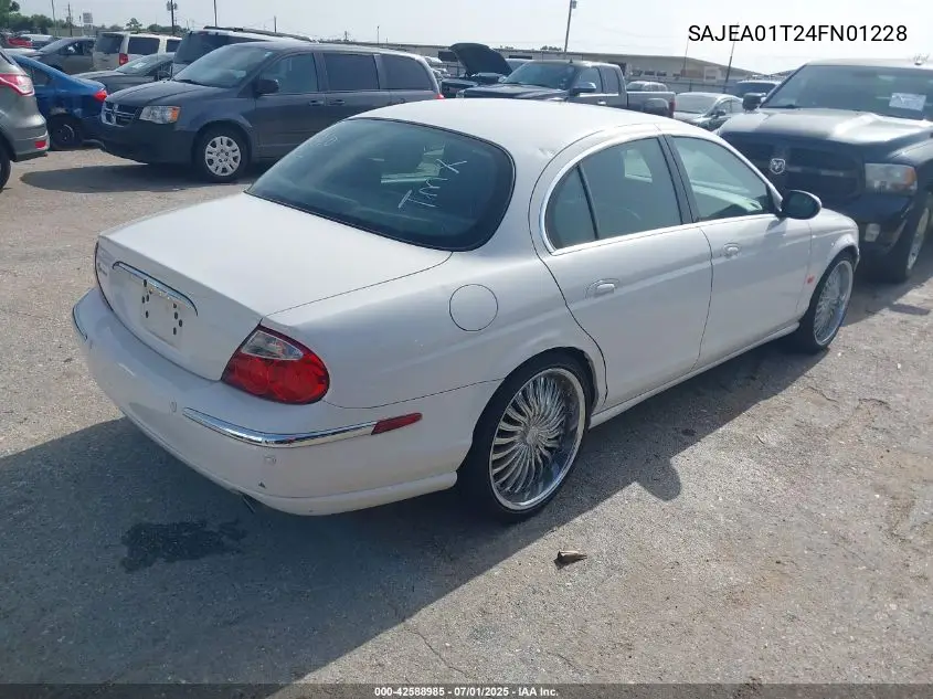 2004 Jaguar S-Type 3.0L V6 VIN: SAJEA01T24FN01228 Lot: 42588985
