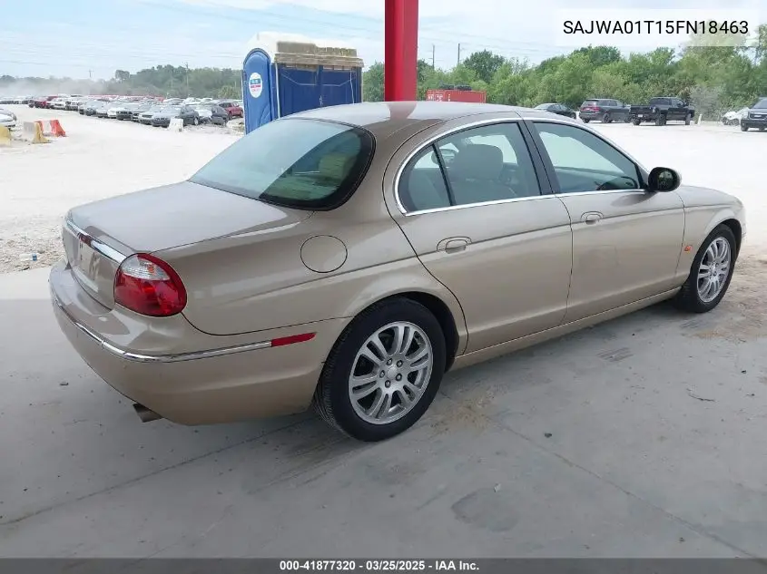 2005 Jaguar S-Type 3.0L V6 VIN: SAJWA01T15FN18463 Lot: 41877320