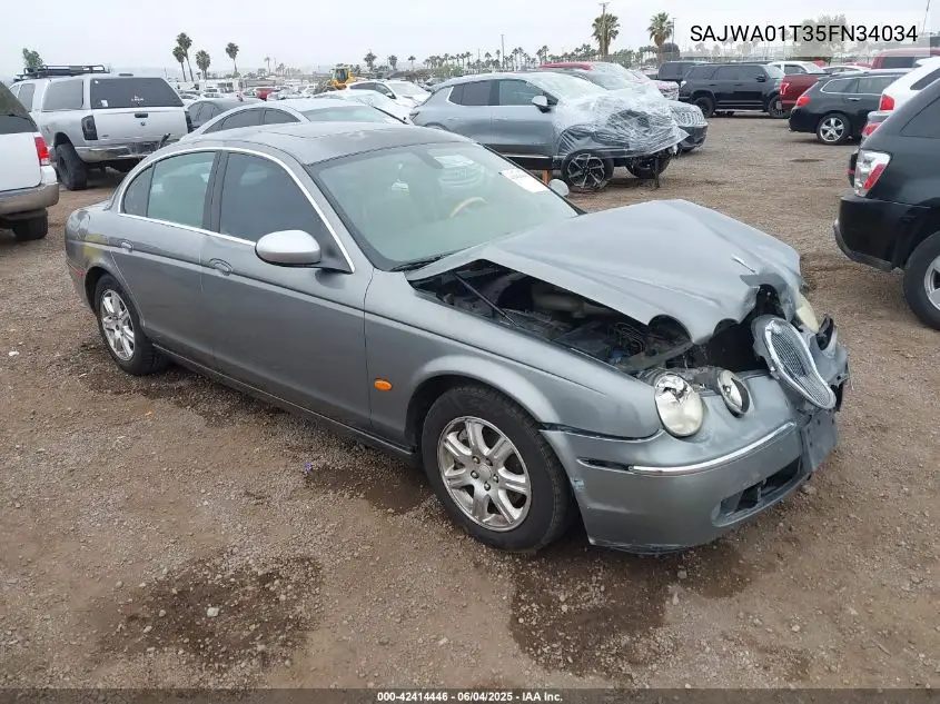 2005 Jaguar S-Type 3.0L V6 VIN: SAJWA01T35FN34034 Lot: 42414446