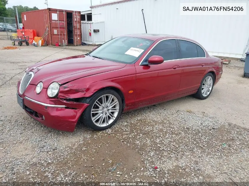 2006 Jaguar S-Type 3.0L V6 VIN: SAJWA01A76FN54206 Lot: 42254912