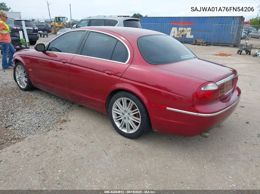 2006 Jaguar S-Type 3.0L V6 VIN: SAJWA01A76FN54206 Lot: 42254912