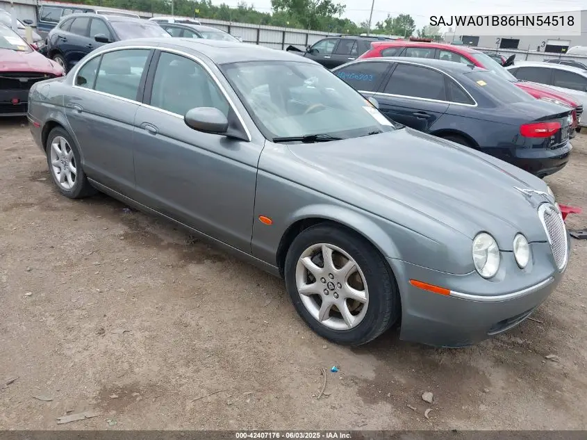 2006 Jaguar S-Type 4.2L V8 VIN: SAJWA01B86HN54518 Lot: 42407176