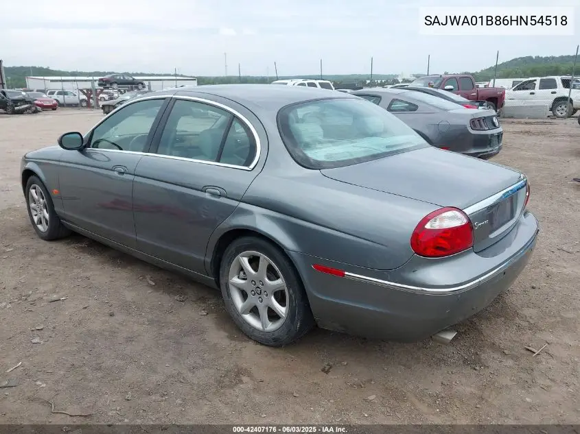 2006 Jaguar S-Type 4.2L V8 VIN: SAJWA01B86HN54518 Lot: 42407176