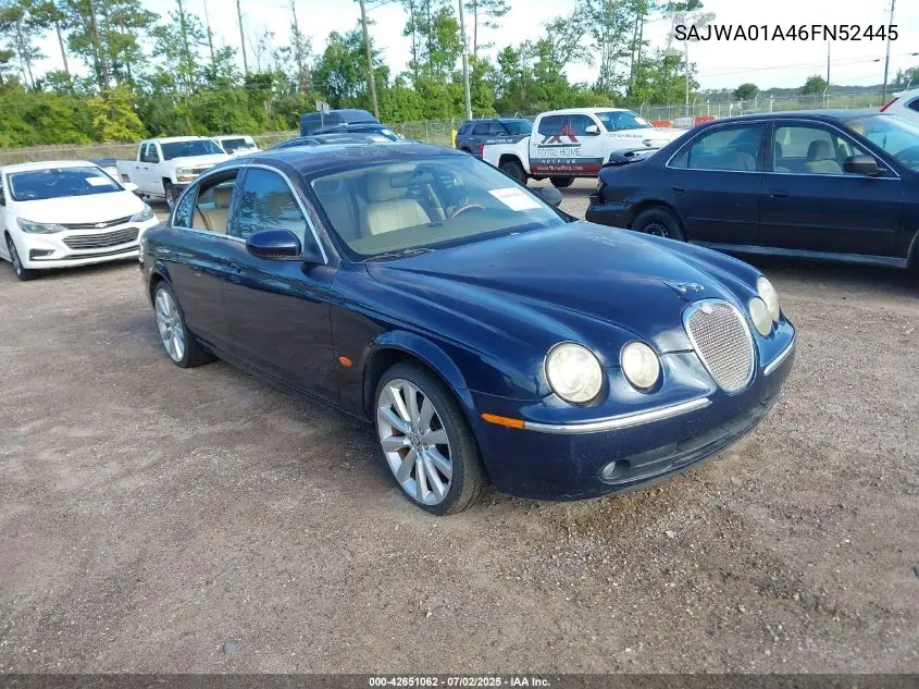 2006 Jaguar S-Type 3.0L V6 VIN: SAJWA01A46FN52445 Lot: 42651062