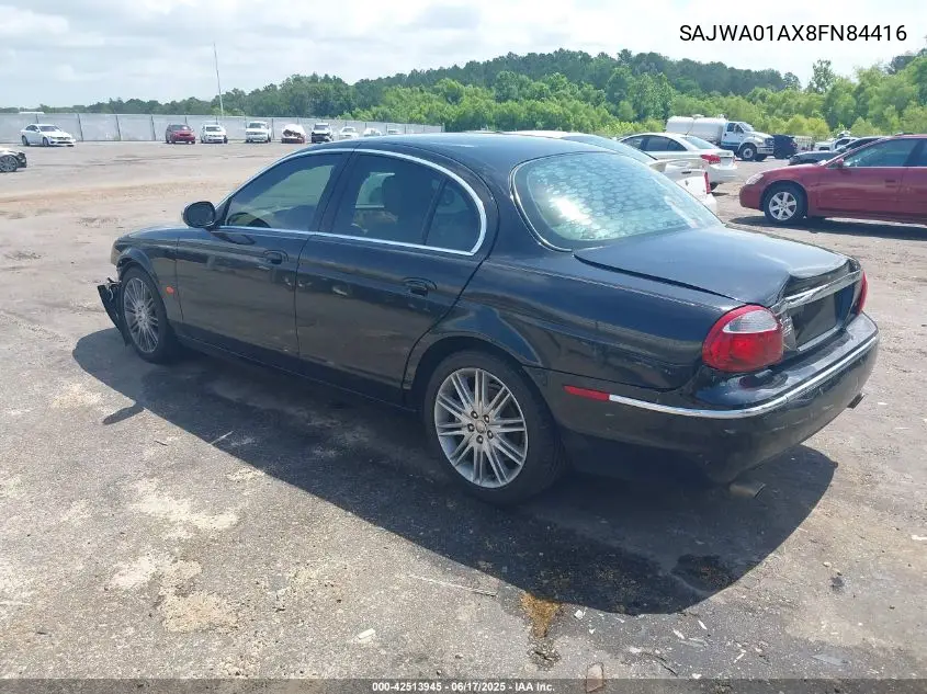 2008 Jaguar S-Type 3.0 V6 VIN: SAJWA01AX8FN84416 Lot: 42513945
