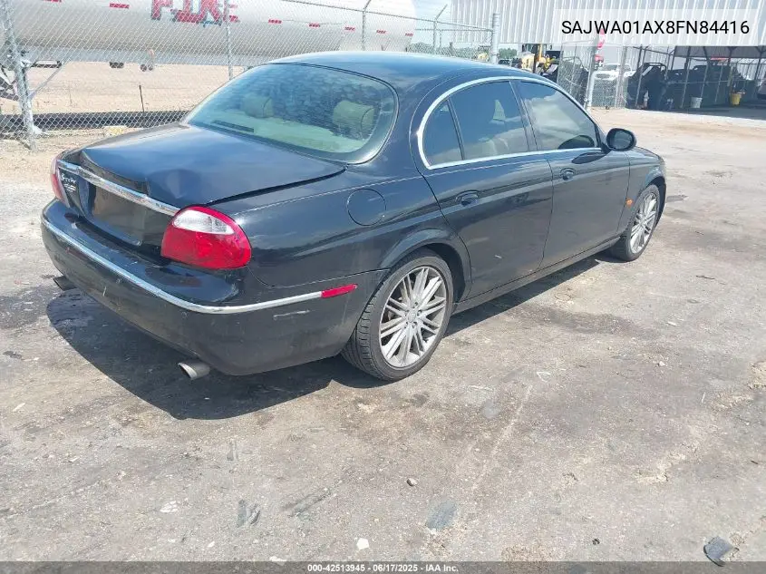 2008 Jaguar S-Type 3.0 V6 VIN: SAJWA01AX8FN84416 Lot: 42513945