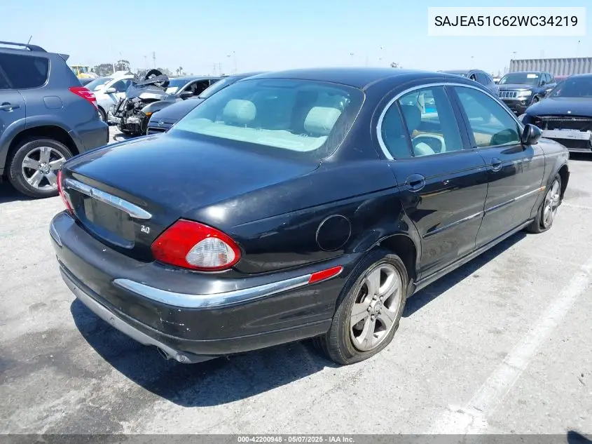 2002 Jaguar X-Type 3.0L VIN: SAJEA51C62WC34219 Lot: 42200948