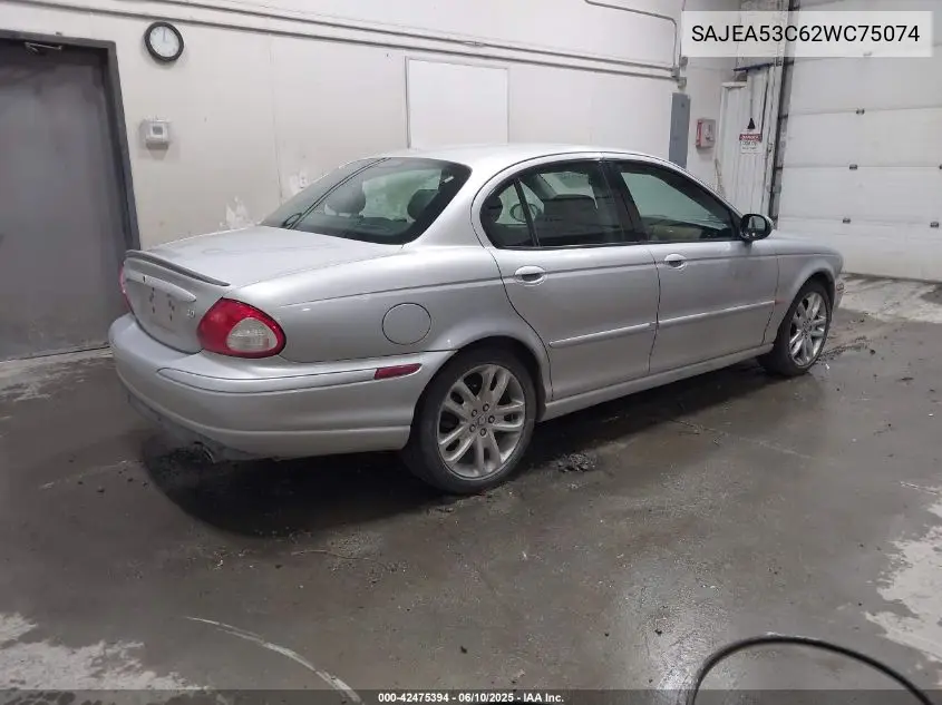 2002 Jaguar X-Type 3.0L VIN: SAJEA53C62WC75074 Lot: 42475394