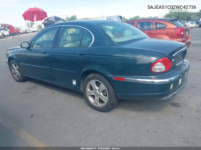 2002 Jaguar X-Type 3.0L VIN: SAJEA51C02WC42736 Lot: 42630175