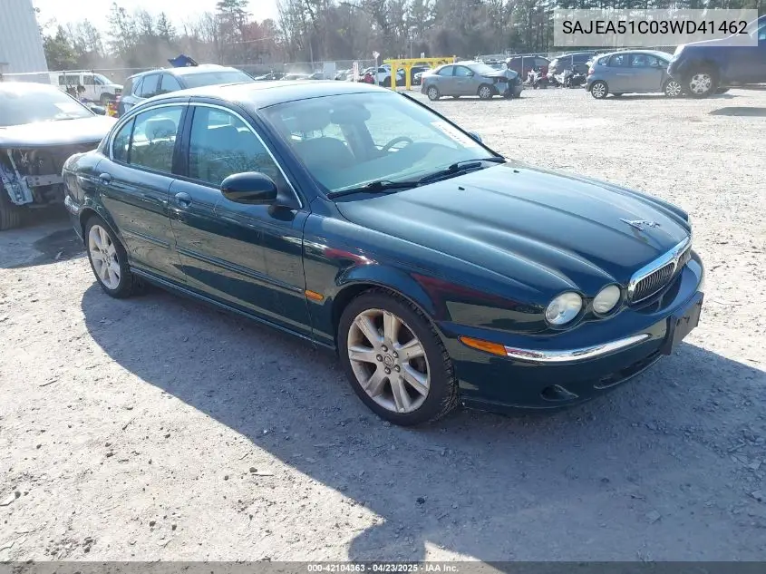2003 Jaguar X-Type 3.0 VIN: SAJEA51C03WD41462 Lot: 42104363