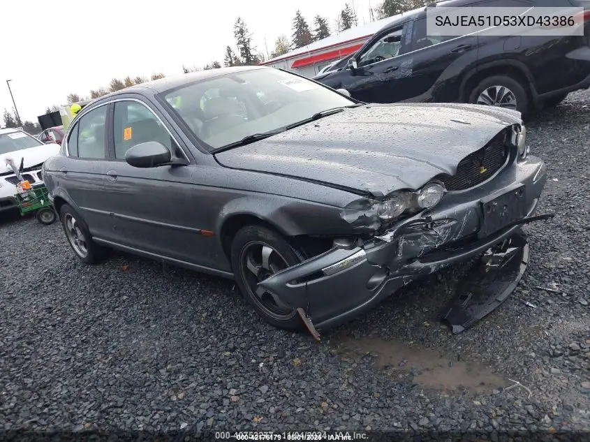2003 Jaguar X-Type 2.5 VIN: SAJEA51D53XD43386 Lot: 42176179