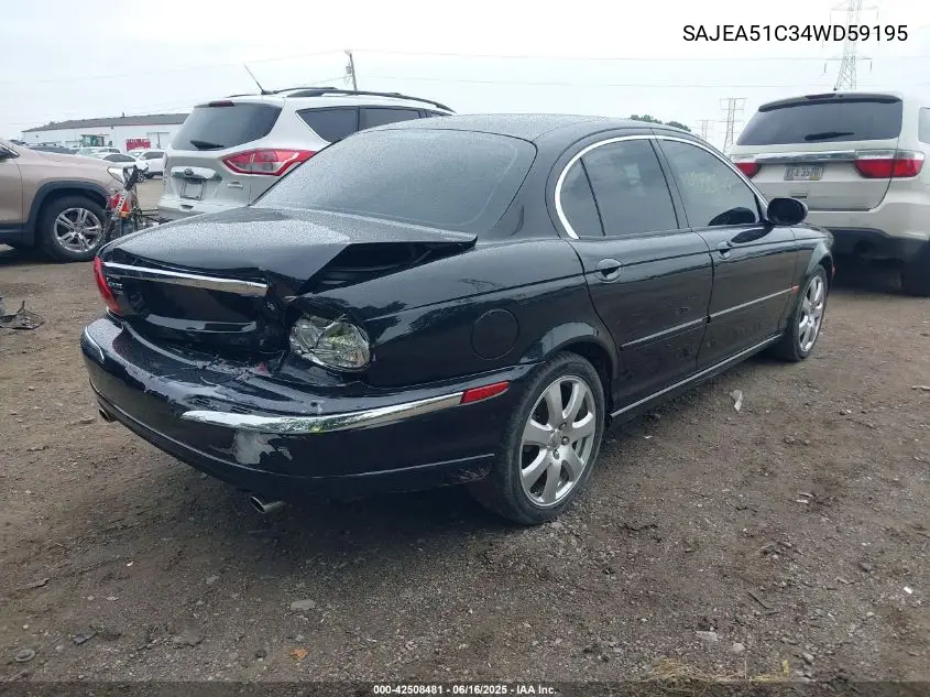 2004 Jaguar X-Type 3.0 VIN: SAJEA51C34WD59195 Lot: 42508481
