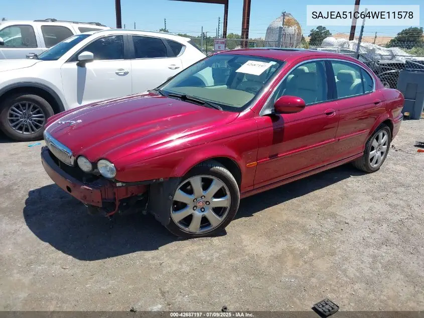 2004 Jaguar X-Type 3.0 VIN: SAJEA51C64WE11578 Lot: 42687197