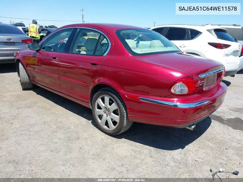 2004 Jaguar X-Type 3.0 VIN: SAJEA51C64WE11578 Lot: 42687197