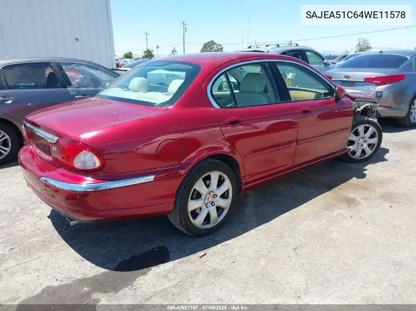 2004 Jaguar X-Type 3.0 VIN: SAJEA51C64WE11578 Lot: 42687197