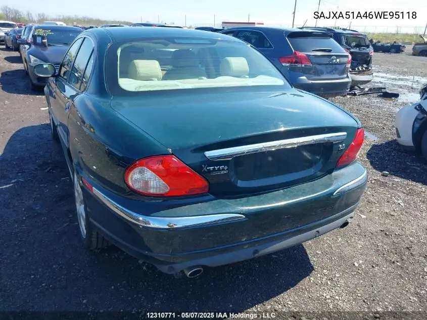 2006 Jaguar X-Type 3.0 VIN: SAJXA51A46WE95118 Lot: 12310771