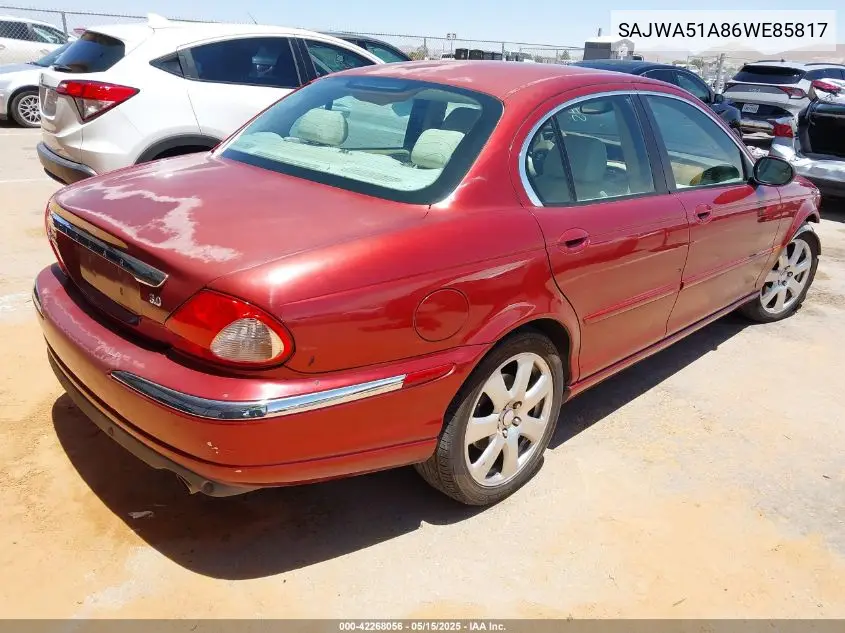 2006 Jaguar X-Type 3.0 VIN: SAJWA51A86WE85817 Lot: 42268056