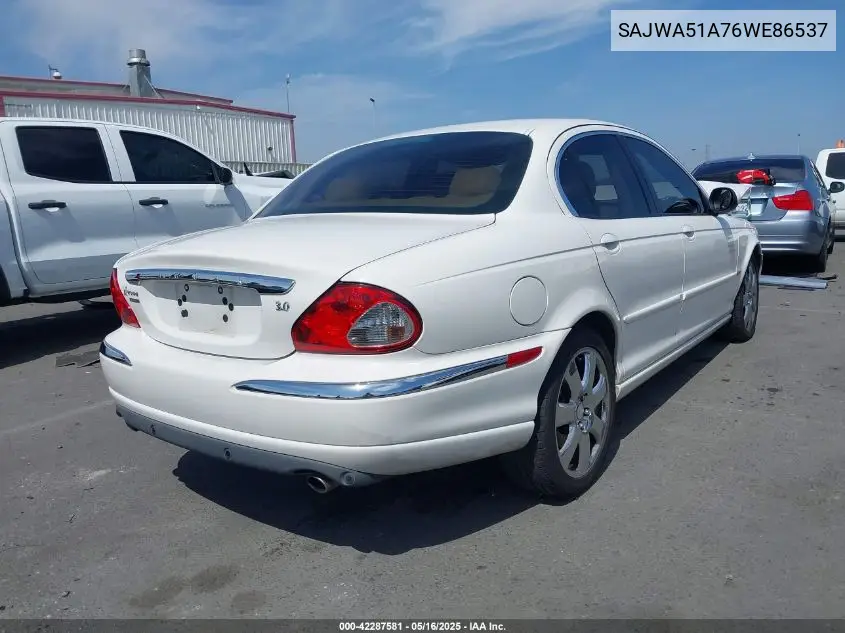 2006 Jaguar X-Type 3.0 VIN: SAJWA51A76WE86537 Lot: 42287581