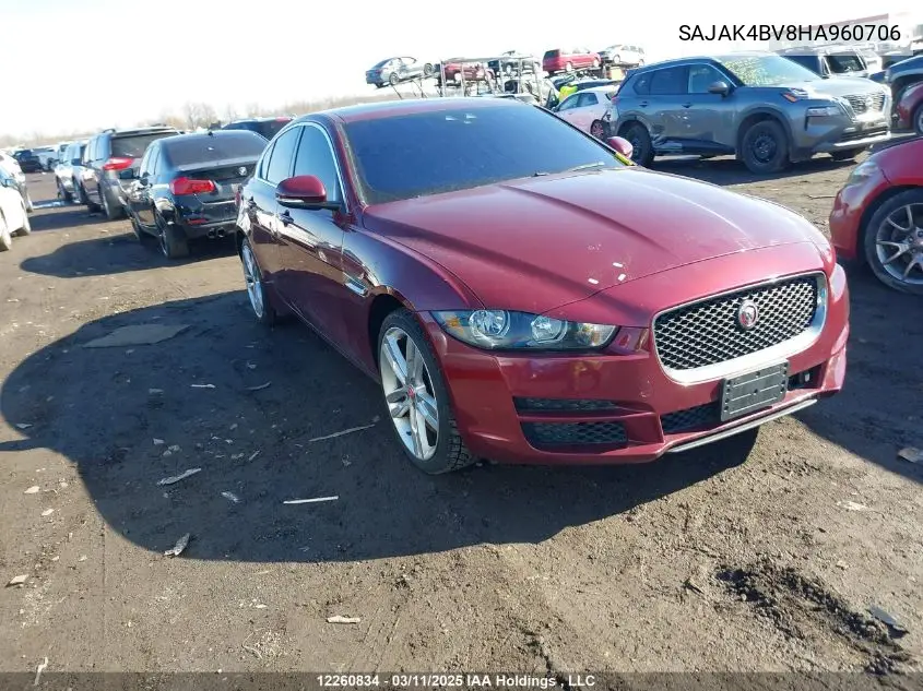 2017 Jaguar Xe Prestige VIN: SAJAK4BV8HA960706 Lot: 12260834