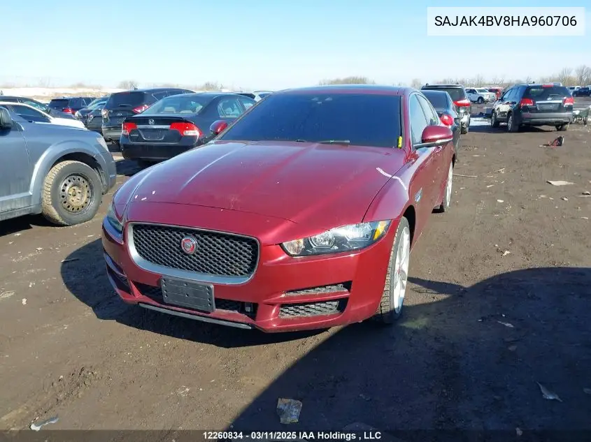 2017 Jaguar Xe Prestige VIN: SAJAK4BV8HA960706 Lot: 12260834