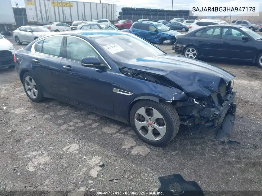 2017 Jaguar Xe 25T VIN: SAJAR4BG3HA947178 Lot: 41737413