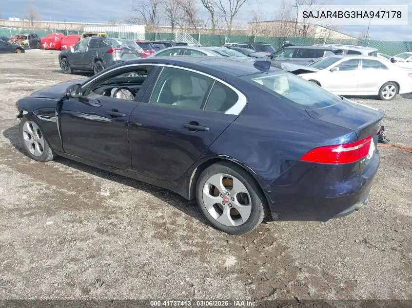 2017 Jaguar Xe 25T VIN: SAJAR4BG3HA947178 Lot: 41737413