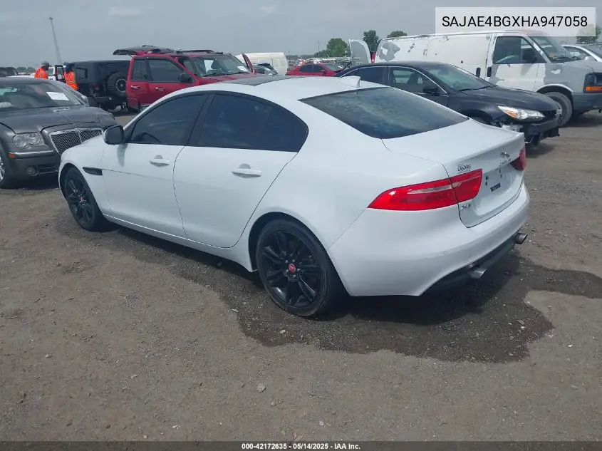 2017 Jaguar Xe 25T Prestige VIN: SAJAE4BGXHA947058 Lot: 42172635