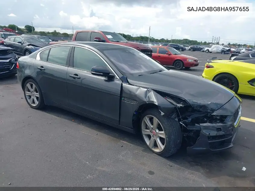 2017 Jaguar Xe 25T Premium VIN: SAJAD4BG8HA957655 Lot: 42594662