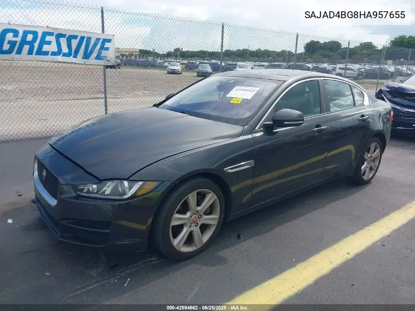 2017 Jaguar Xe 25T Premium VIN: SAJAD4BG8HA957655 Lot: 42594662