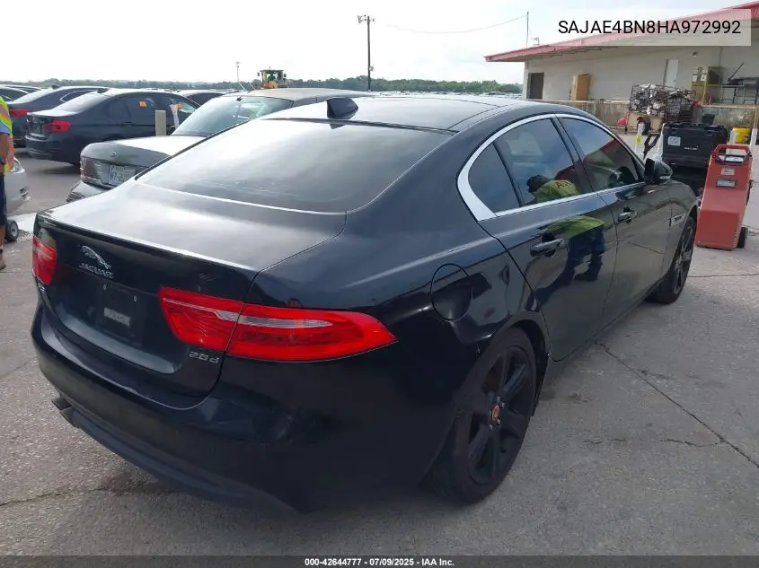 2017 Jaguar Xe 20D Prestige VIN: SAJAE4BN8HA972992 Lot: 42644777