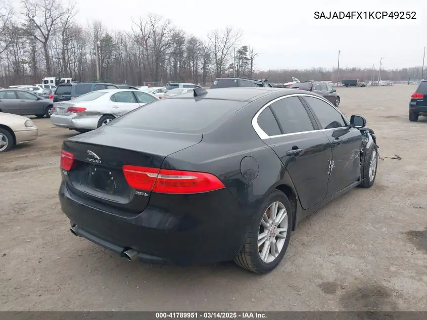 2019 Jaguar Xe 25T Premium VIN: SAJAD4FX1KCP49252 Lot: 41789951