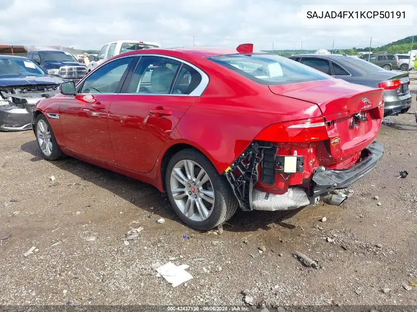 2019 Jaguar Xe 25T Premium VIN: SAJAD4FX1KCP50191 Lot: 42437130