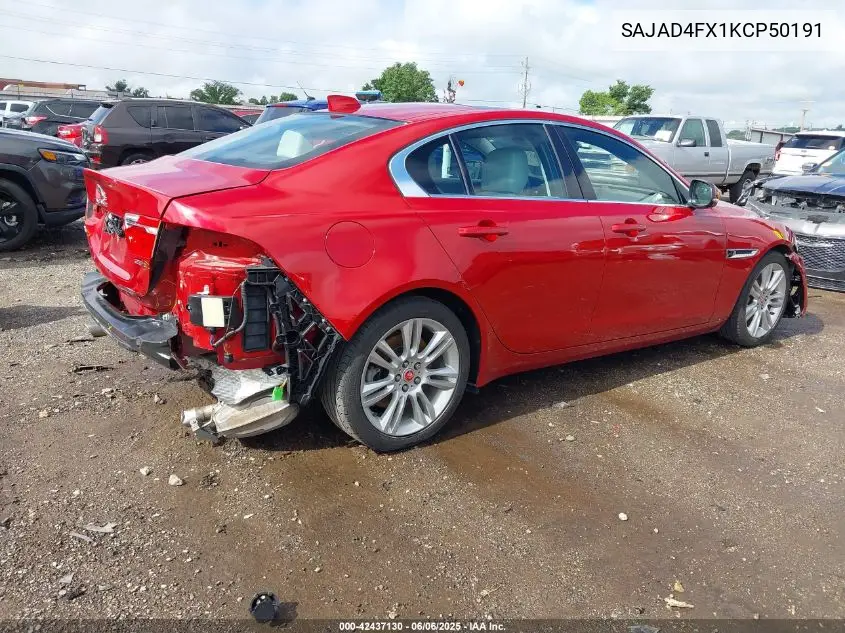 2019 Jaguar Xe 25T Premium VIN: SAJAD4FX1KCP50191 Lot: 42437130