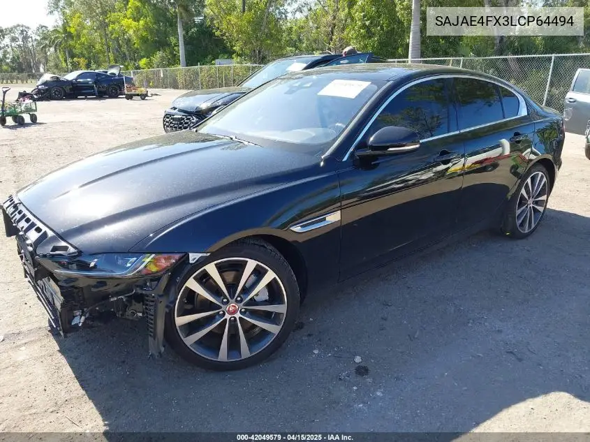 2020 Jaguar Xe S Rwd Automatic VIN: SAJAE4FX3LCP64494 Lot: 42049579