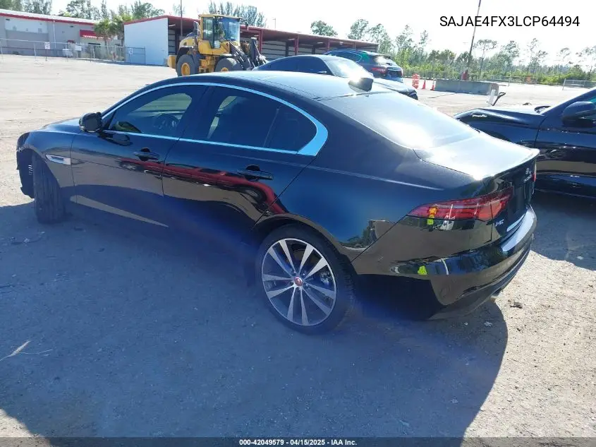 2020 Jaguar Xe S Rwd Automatic VIN: SAJAE4FX3LCP64494 Lot: 42049579