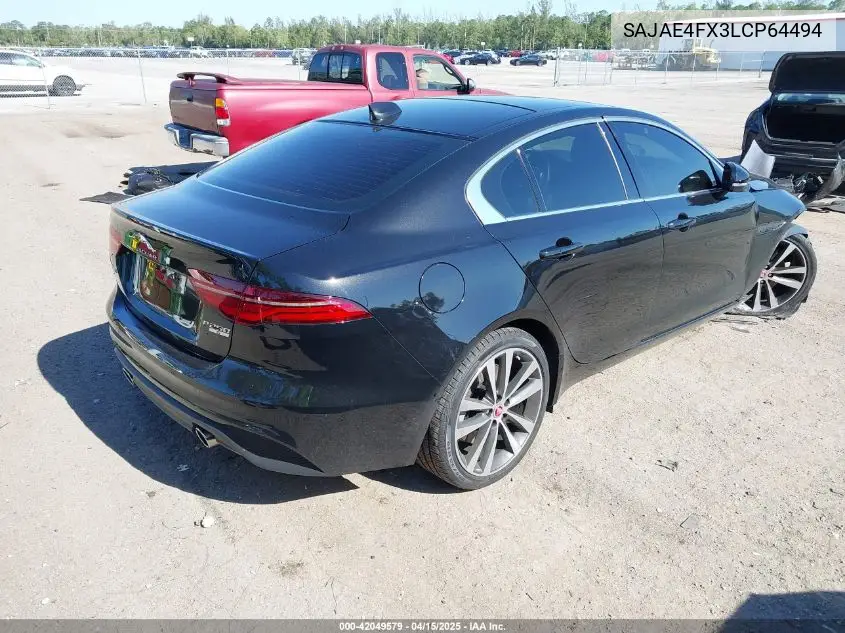 2020 Jaguar Xe S Rwd Automatic VIN: SAJAE4FX3LCP64494 Lot: 42049579