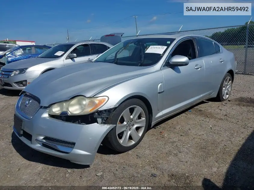 2010 Jaguar Xf Luxury VIN: SAJWA0FA2AHR59492 Lot: 42452172