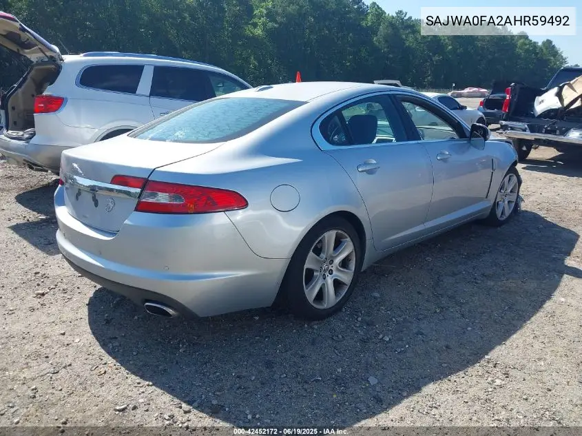 2010 Jaguar Xf Luxury VIN: SAJWA0FA2AHR59492 Lot: 42452172