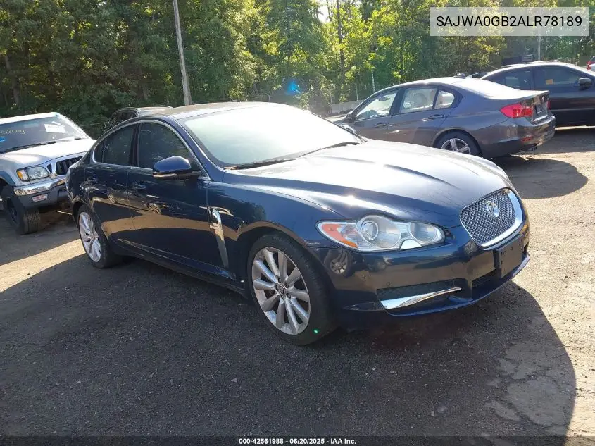 2010 Jaguar Xf Premium VIN: SAJWA0GB2ALR78189 Lot: 42561988